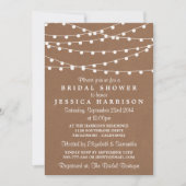 White String Lights On Rustic Kraft Bridal Shower Invitation (Front)