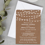 White String Lights On Rustic Kraft Wedding Shower Invitation<br><div class="desc">White String Lights On Rustic Kraft Wedding Shower Invitations.</div>