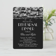 White String Lights Rehearsal Dinner Invitation