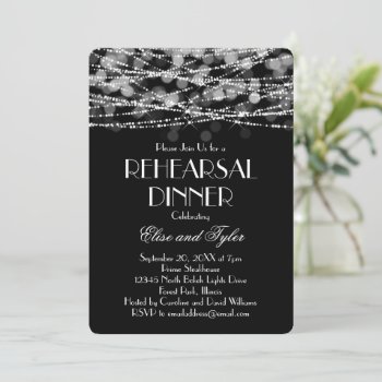 White String Lights Rehearsal Dinner Invitation by Charmalot at Zazzle