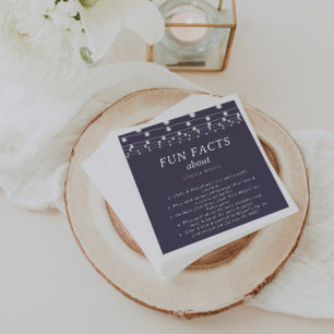 White String Lights Trivia Fun Facts Wedding  Napkins