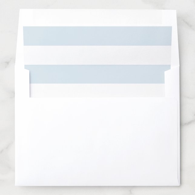 White Stripe on Custom Color Light Blue Envelope Liner (In Envelope)