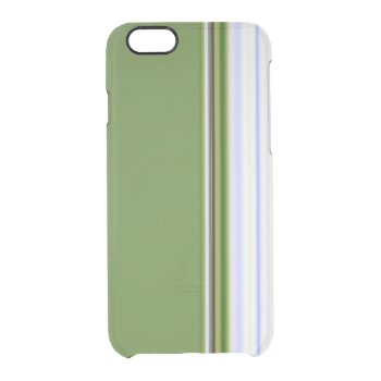 White Stripe on Green Clear iPhone 6/6S Case