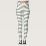 White Stripe Pattern Leggings