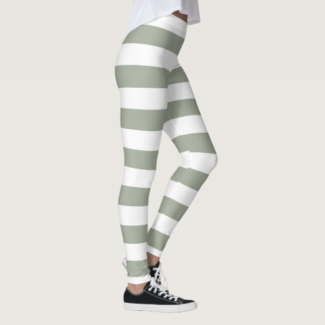 White Stripe Pattern Leggings (Right)