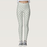 White Stripe Pattern Leggings