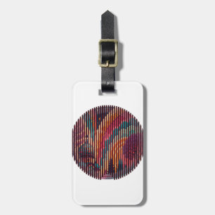 White Stripe Round Luggage Tag – Customizable