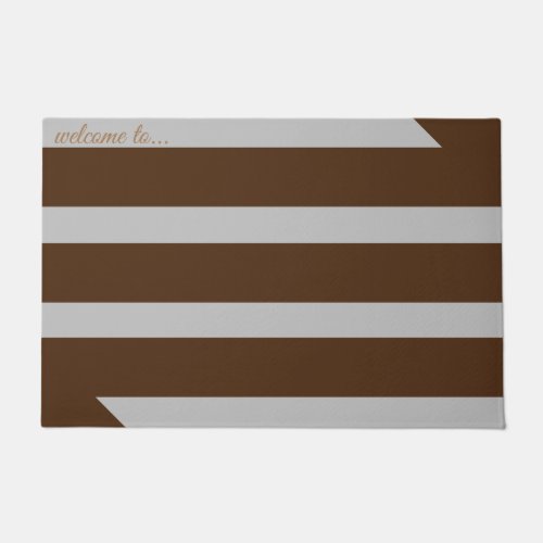 White stripe with sunburned custom doormat