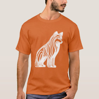 white striped dog white sitting dog vintage T-Shirt