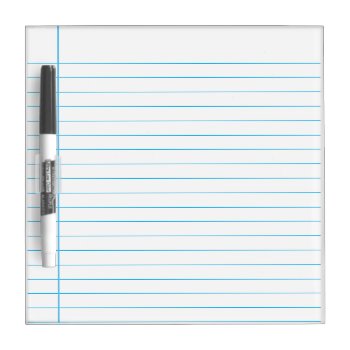 White Striped Lines  Blue Line Writing Note Board by myMegaStore at Zazzle