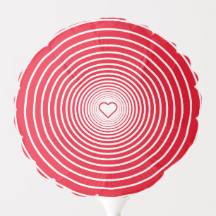 White Striped Red Balloon with Heart Your Colors