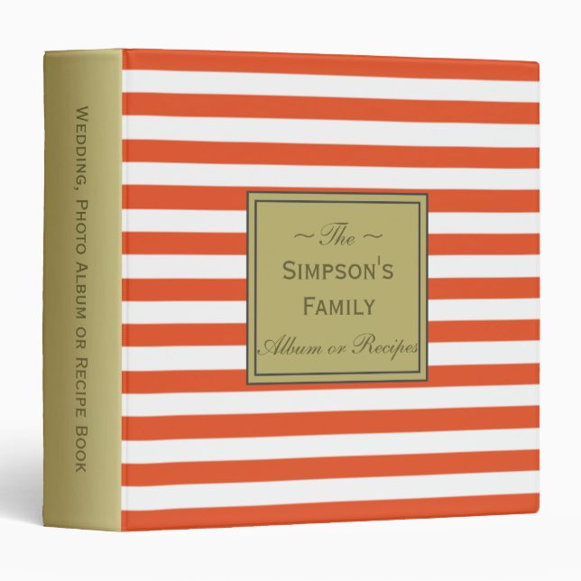 White Striped Tangelo Orange Recipes, Photo, Album 3 Ring Binder (Front/Spine)