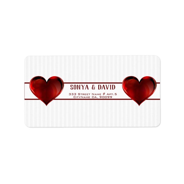 White Stripes And Hearts Label (Front)