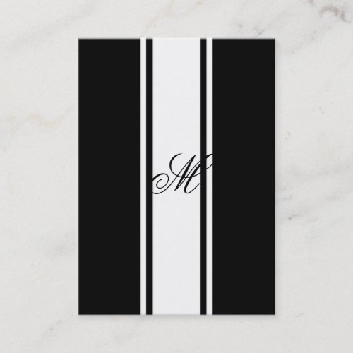 White Stripes and Monogram Business Card Templates