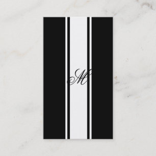 White Stripes and Monogram Business Card
