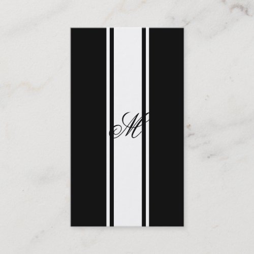 White Stripes and Monogram Business Card