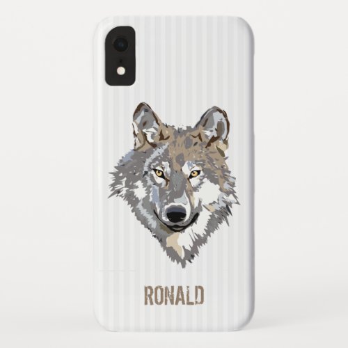 White Stripes And Wolf iPhone XR Case