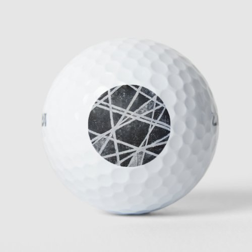 White Stripes black gray spaces abstract Golf Balls