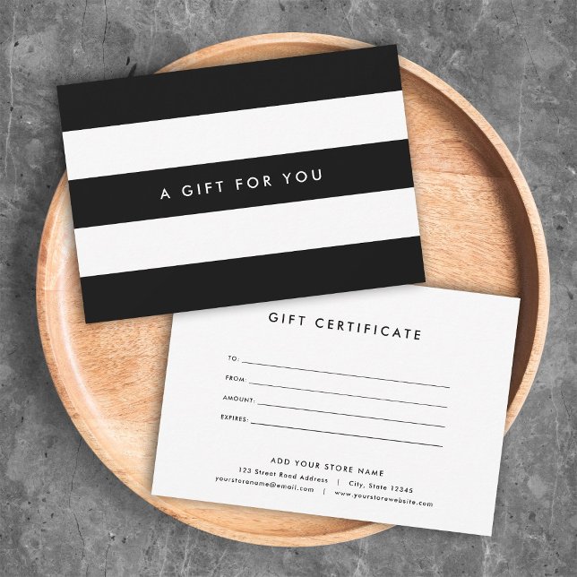 White Stripes & Custom Color Gift Certificate (Creator Uploaded)