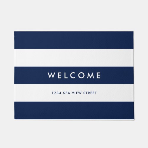 White Stripes Editable Background Colors Welcome D Doormat