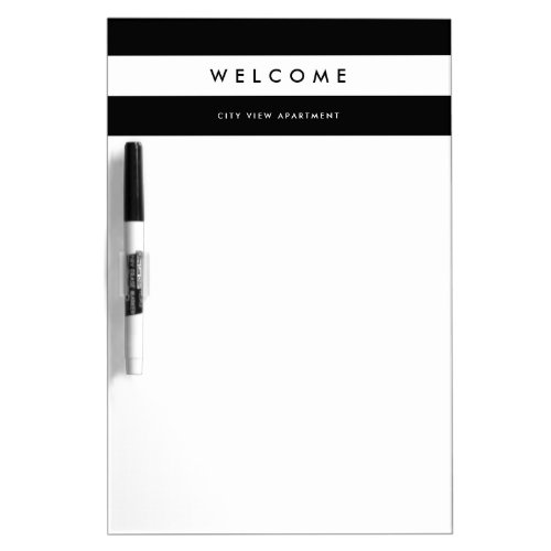 White Stripes Editable Background Colors Welcome Dry Erase Board