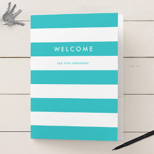 White Stripes Editable Background Colors Welcome Pocket Folder