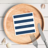 White Stripes & Editable Color Nautical Wedding
