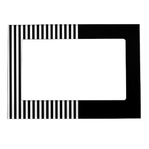White Stripes On Black Magnetic Photo Frame