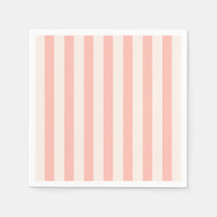 White Stripes on Pastel Pink Modern Minimalist  Napkins