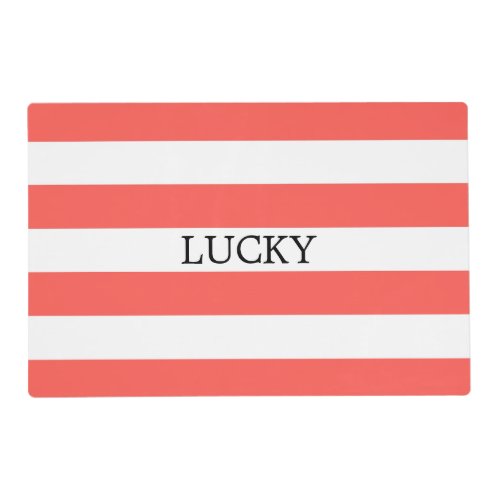 White Stripes Pattern pick your background color Placemat