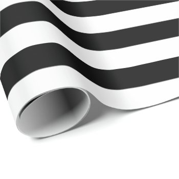White Stripes With Black Background | Diy Color Wrapping Paper by DesignsbyDonnaSiggy at Zazzle