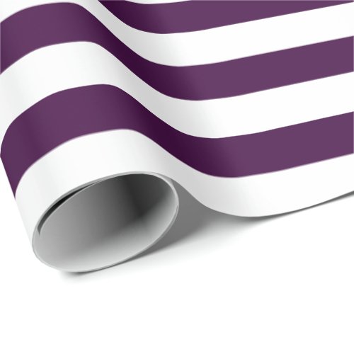 White Stripes with Dark Purple  DIY Color Wrapping Paper