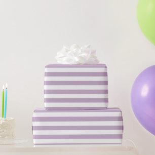 White Stripes with Lavender Background   DIY Color Wrapping Paper