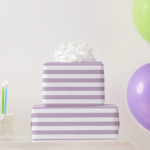 White Stripes with Lavender Background  DIY Color Wrapping Paper