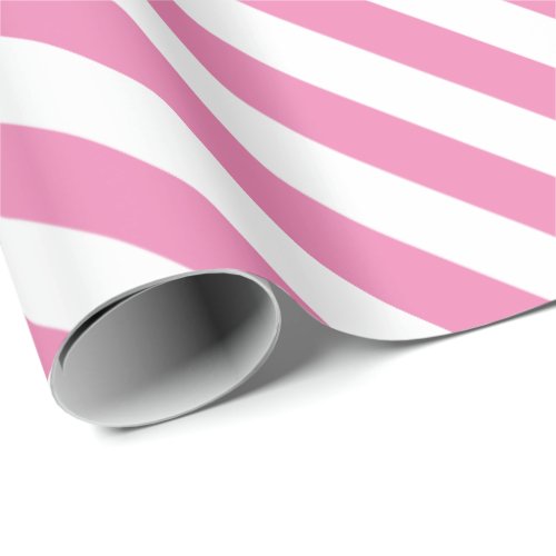 White Stripes with Pink Background  DIY Color Wrapping Paper