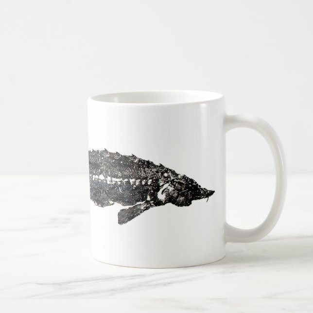 White Sturgeon Gyotaku-40-Item Coffee Mug (Right)