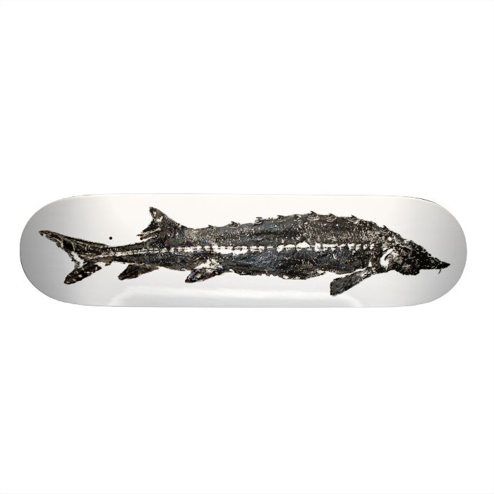 White Sturgeon Gyotaku SkateBoard