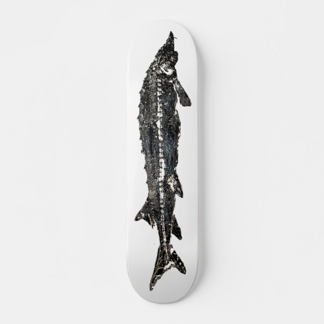 White Sturgeon Gyotaku SkateBoard Deck (Front)