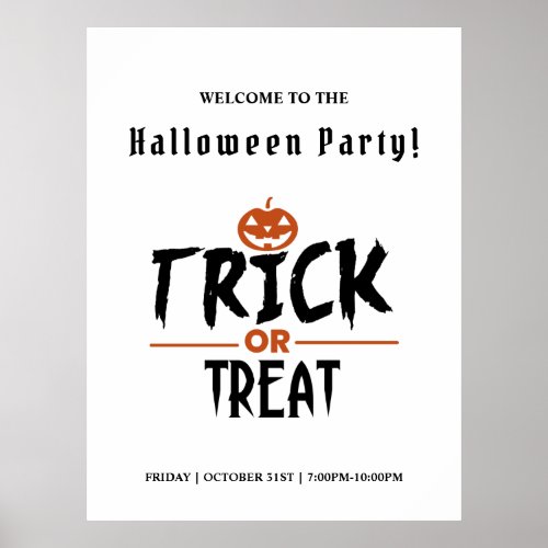 White Stylish Halloween Party  Poster