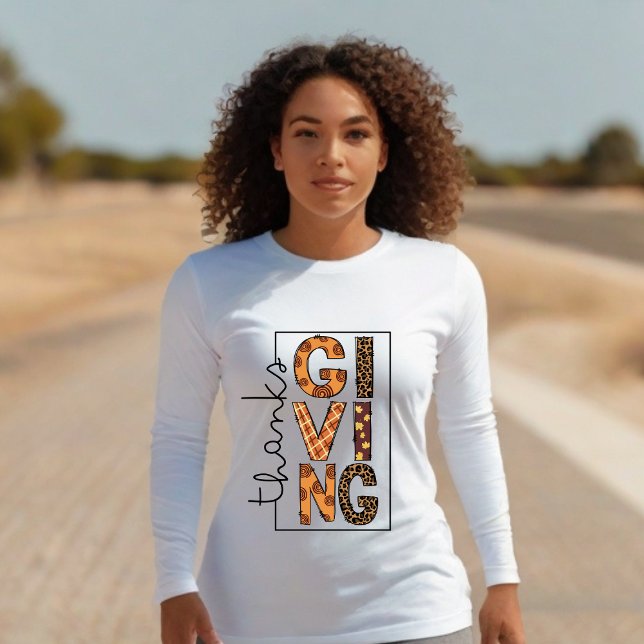 White Stylish Thanksgiving T-Shirt (Creator Uploaded)