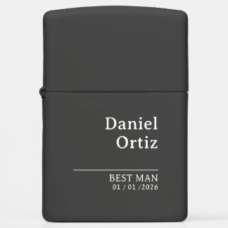 White Stylish Wedding Groomsmen Best Man Gift Zippo Lighter