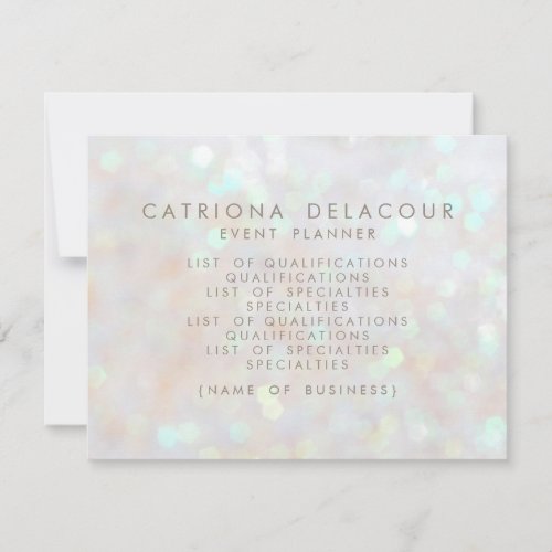 White Subtle Glitter Bokeh Business Flyer Card