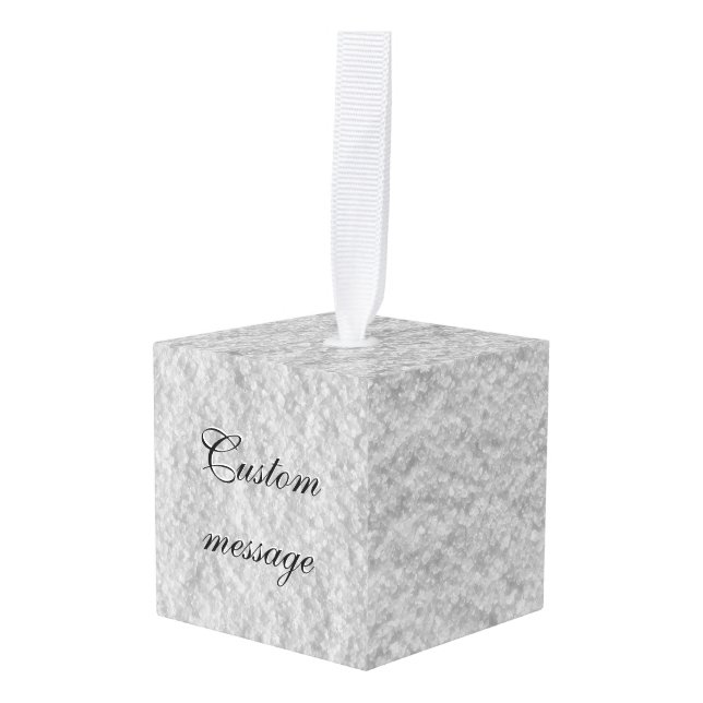 White Sugar Cube Ornament (Front Angled)