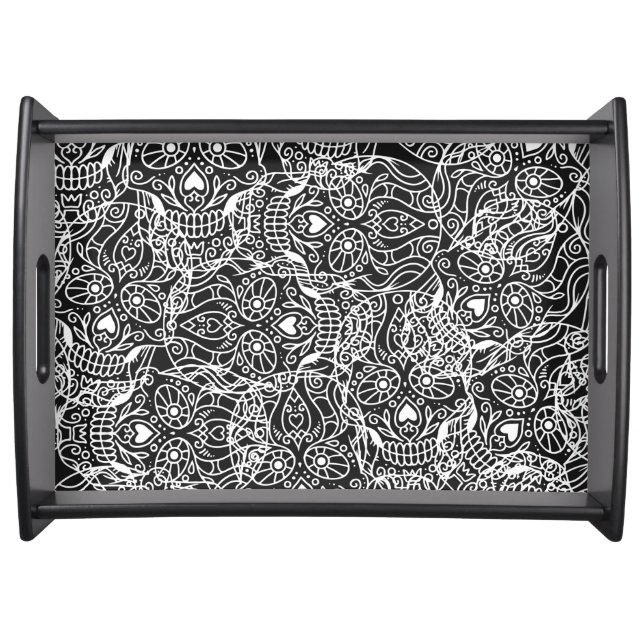 White Sugar Skulls   Serving Tray (Front)