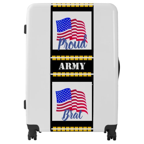 White _ Suitcase Army Brat Luggage
