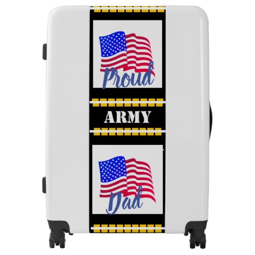 White _ Suitcase Proud Army Dad