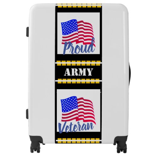 White _ Suitcase Proud Army Veteran