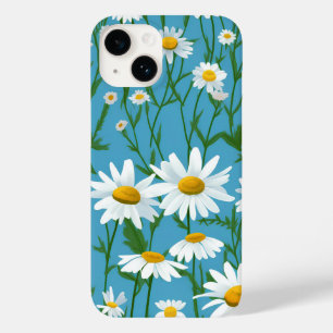 White Summer Daisies On Aqua Case-Mate iPhone 14 Case
