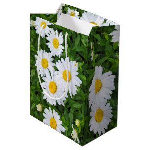 White Summer Daisy Garden Medium Gift Bag