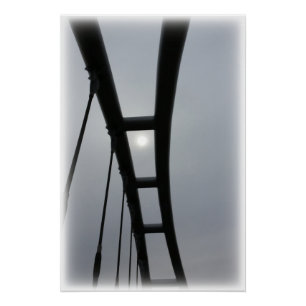 White sun over the bridge poster